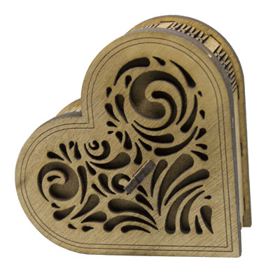 Cutie personalizata din lemn Usb Inima2 - LD001